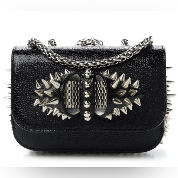 NEW CHRISTIAN LOUBOUTIN Jurassic Calfskin Spikes Sweety Charity NV Crossbody Bag - Picture 1 of 17